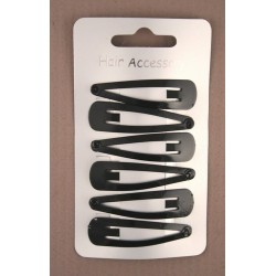 Click Clack Sleepies Hair Clips - card of 6 black enamel...