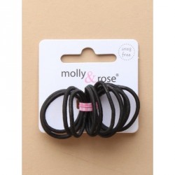 Hair Elastics - Card of 12 narrow 2mm small black endless...