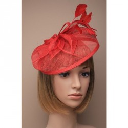 Headband -  Large Red looped sinamay hatinator on a...