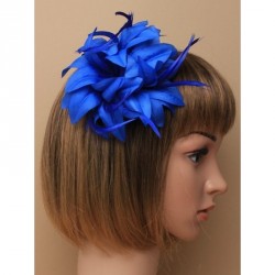 Fascinator - Royal Blue fabric flower fascinator with...