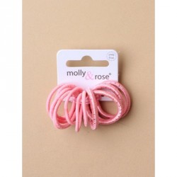 Hair Elastics - Card of 12 very small thin 3mm pink...