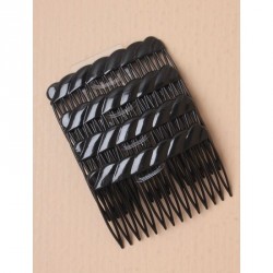 Hair Comb - Twist Top 7CM black comb 4 pack in a PP bag