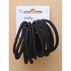 Hair Elastics - Card of 10 black high quality soft...