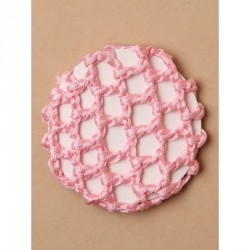 Bun Net - Pink shiny ribbon bun net 7cm diameter