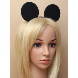 Headband - Black fabric Mouse ears on a black aliceband