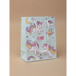 Gift Bag - Size : H15xW12xD6cm Unicorn and rainbow print...