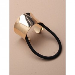 Ponytail Holder - Curved gilt metal ponytail ring on...