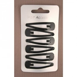Sleepies Hair Clips - Card of 6 Black Enamel Sleepies 5cm...