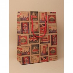 Gift Bag - Size : H24xW19xD8cm Natural brown kraft paper...
