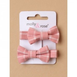 Hair Clips - Card of 2 fabric bow 35cm beak clipsIn...