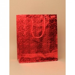 Gift Bag - Size : H215xW18xD75cm Red holographic foil...