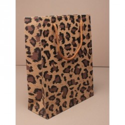 Gift Bag - Size : H25xW20xD8cm Animal print natural brown...