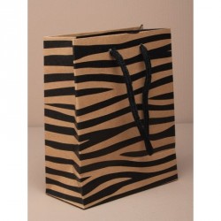 Gift Bag - Size : H15xW12xD6cm Tiger print natural brown...