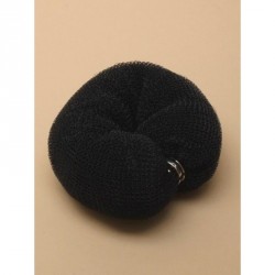 Hair Doughnut - Black bun former with press stud 90mm