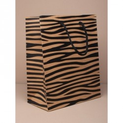 Gift Bag - Size : H23xW18xD10cm Tiger print natural brown...