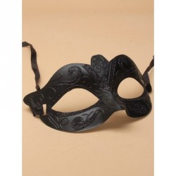 Masquerade Mask - Matte black masquerade mask with black...