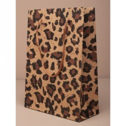 Gift Bag - Size : H20xW15xD6cm Animal print natural brown...