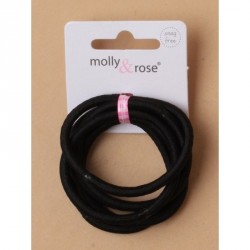 Hair Elastics - Card of 6 Black 4mm snag free endless...