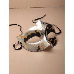 Masquerade Mask - Shiny silver plastic masquerade mask...