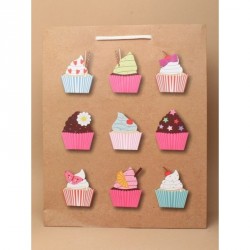Gift Bag - Size : H32xW26xD10cm  Brown gift bag with...