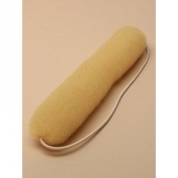 Bump it Hollywood roll on an elastic blonde, black or brown