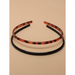 Headband set - Card of 2, Narrow 6mm plastic Tort and...