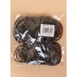 Hair Elastics - 100 piece bag of thin 3mm black snag free...