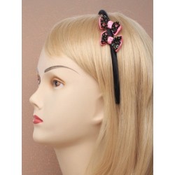 Aliceband - Double spotty side twin bows on satin fabric...