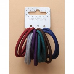 Hair Elastics - Card of 12 Dark Coloured 4mm snag free...