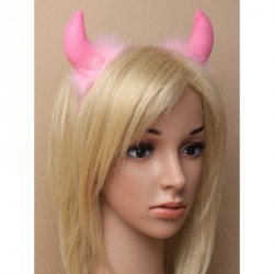 Headband - Pink fabric Devil Horns aliceband
