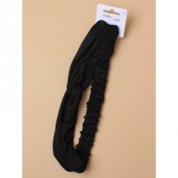 Stretch Headband -  Black jersey stretch bandeaux with...