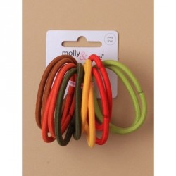 Hair Elastics - Card of 12 soft stretch spice coloured...