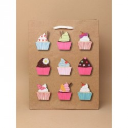 Gift Bag - Size : H23xW18xD9cm   Brown gift bag with...