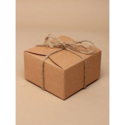 Gift Box - Size approx: 105x105x6cm Square Natural brown...