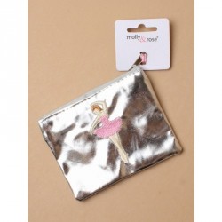 Coin Purse - Shiny Metallic ballerina motif purse Silver...