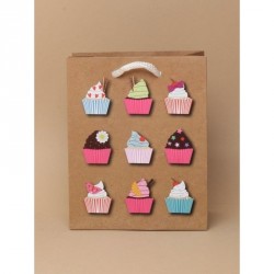Gift Bag - Size : H15xW12xD6cm  Brown gift bag with...