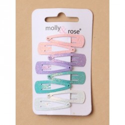 Sleepies Hair Clips - Card of 8 Frosty glitter 3cm sleepies