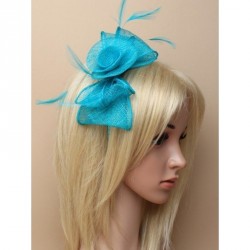 Fascinator Headband -  Aquamarine looped sinamay and...