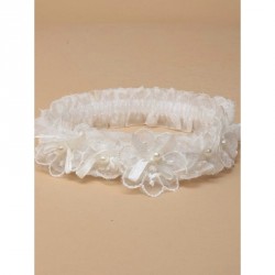 Garter - Brides Garter with Fancy lace and ribbon bowsIn...