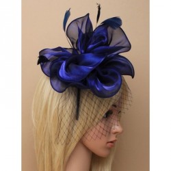 Fascinator Headband -  Navy Chiffon fabric flower style...