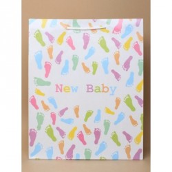 Gift Bag - Size : H32xW26xD10cm   White glossy New Baby...