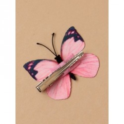Hair Clips - Card of 1 delicate fabric butterfly on a...