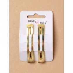 Barrette Hair Clip - Card of 2 Open Gilt Barrette slides 6cm