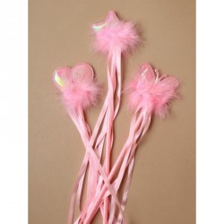 Dress Up Wand - Pink ribbon wand with star, heart,...