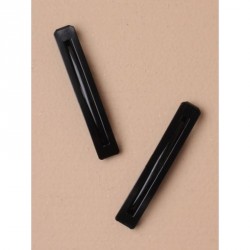 Barrette Hair Clip - Card of 2 Open Black Barrettes 6cm...