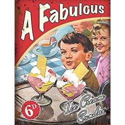 Metal Sign - Fabulous Ice Cream Metal Sign Stable flat...