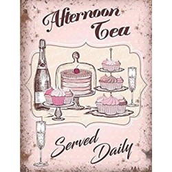 Metal Sign - Afternoon High Tea Champagne Cake Cafe...
