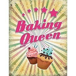 Metal Sign - Baking Queen Metal Sign Stable flat New 15x20cm