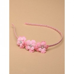 Headband - Pink ribbon wrapped aliceband with layered...