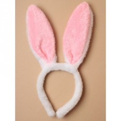 Headband - Pink and white fur fabric bunny rabbit ears...